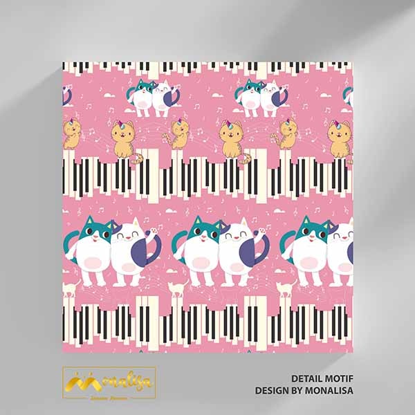 Detail Motif Design SKM Monalisa Cat Pink