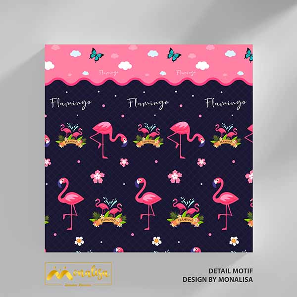 Detail Motif Design SKM Monalisa Flamingo Flower