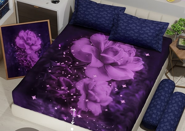 Sprei Michio Floral Purple